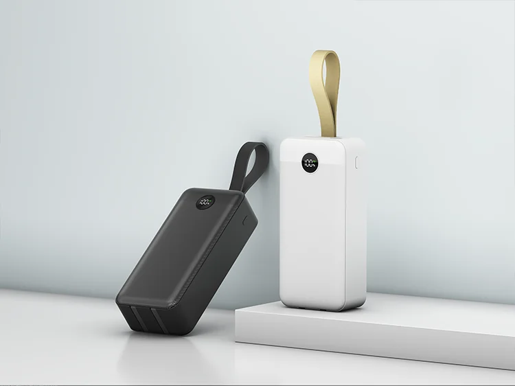 Trending Products 2025 PB190 Digital Display PD65W Power Banks 30000mah Built-in Type-c & 8pin Cables Lanyard Portable Charger