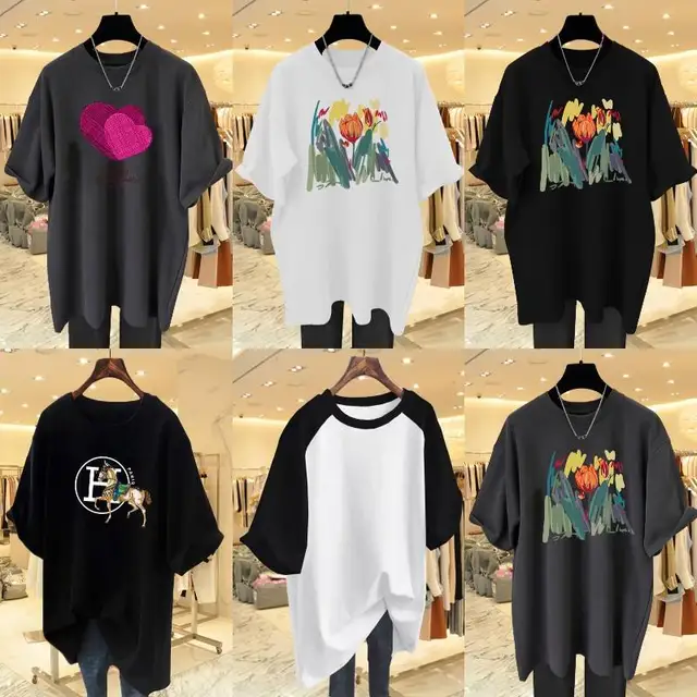 Factory wholesale summer women's short sleeve custom round neck T-shirt oversized women's T-shirt