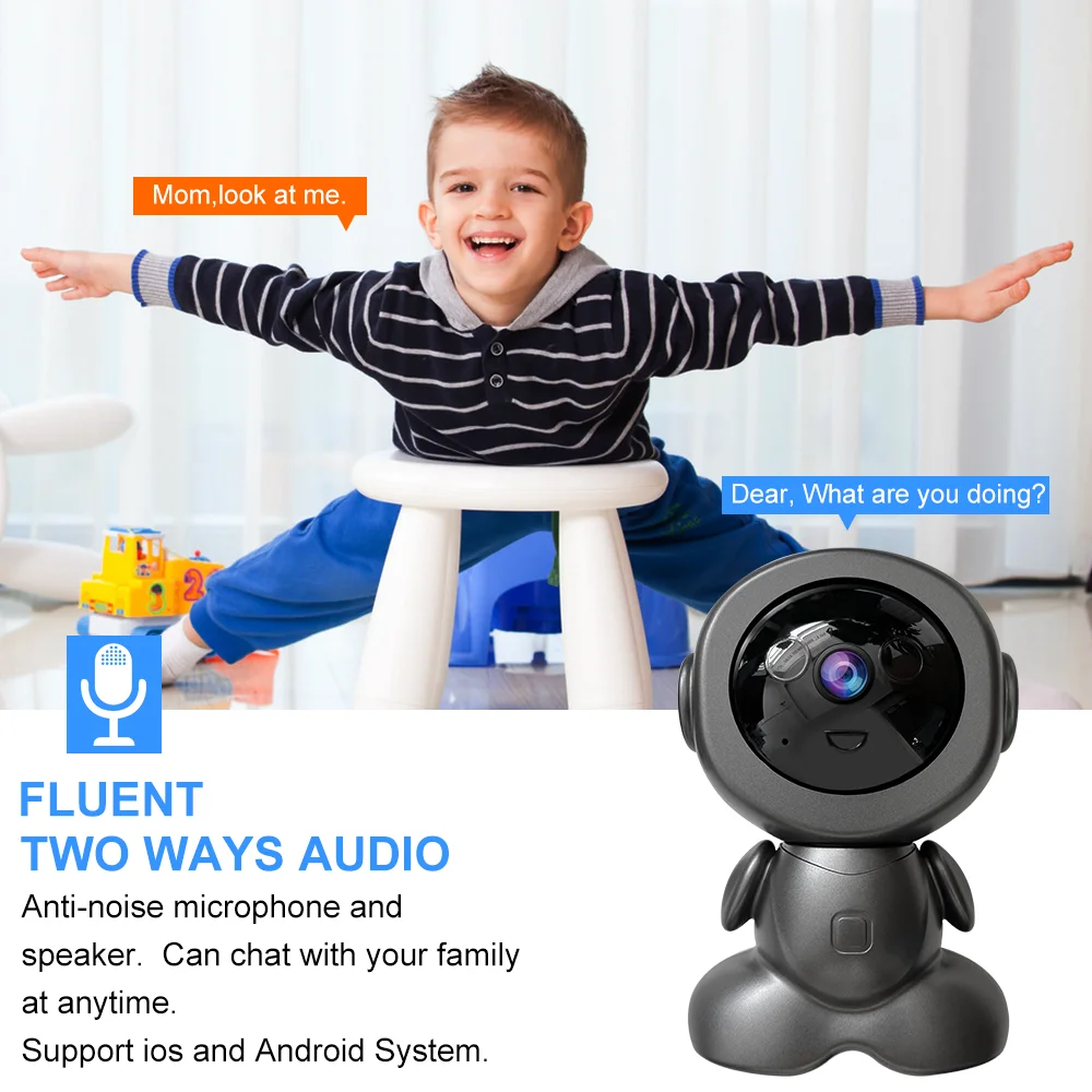 Smart Home 2mp/3mp Security Surveillance Cctv Camera Indoor Wireless Ptz Motion Tracking Safety Baby Camera For Pet&Baby Home