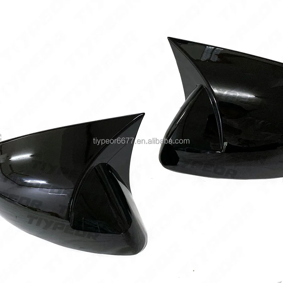 product for vw volkswagen polo 2019 2023 wing mirror cap covers bat style glossy black one pair-7