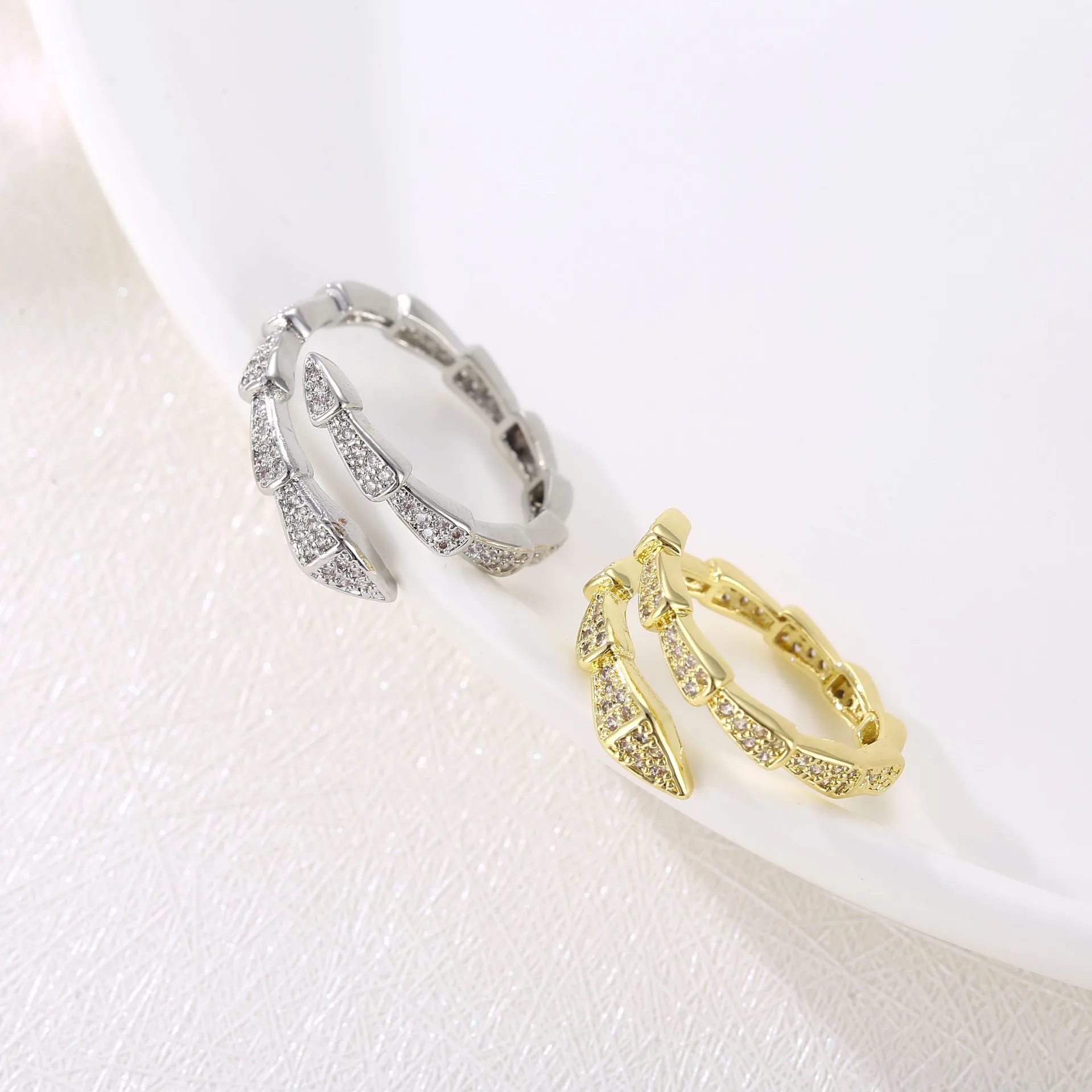Microencrusted Zircon Open Ring Jewellery Trendy Opp Bag Men Ring Environmental Friendly Crystal Sample Engagement Rings /