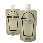 Spout Pouch Plastic Bag For Drinks Stand Up Juice Spout Top Plastic Pouch Bag For Tea Milk Drink With Caps