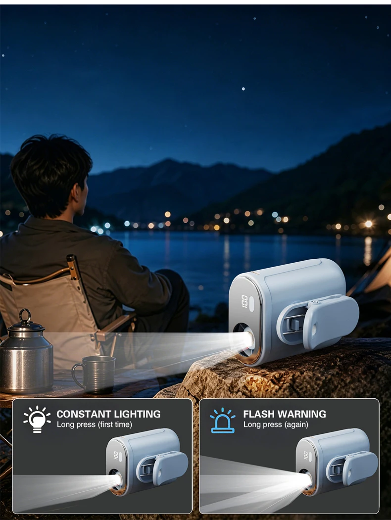 Ultra-quiet Camping Fan, Portable, USB, 5-Speed - detail 4