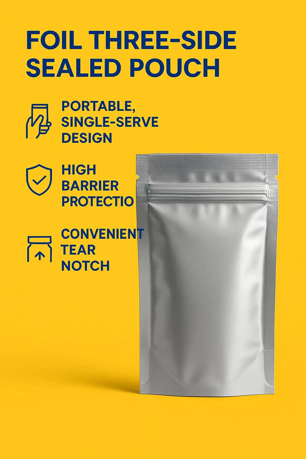 High Barrier Custom Size Glossy Aluminum Foil Ziplock Bags for Moisture Proof Powder, Pills, Pet Food, and Tea Packaging - detail 3