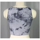 Wholesale Custom Women's High Quality Round Neck Crop Top Wholesale 100%cotton Gym Sports Yoga Tie Dye Tank Tops