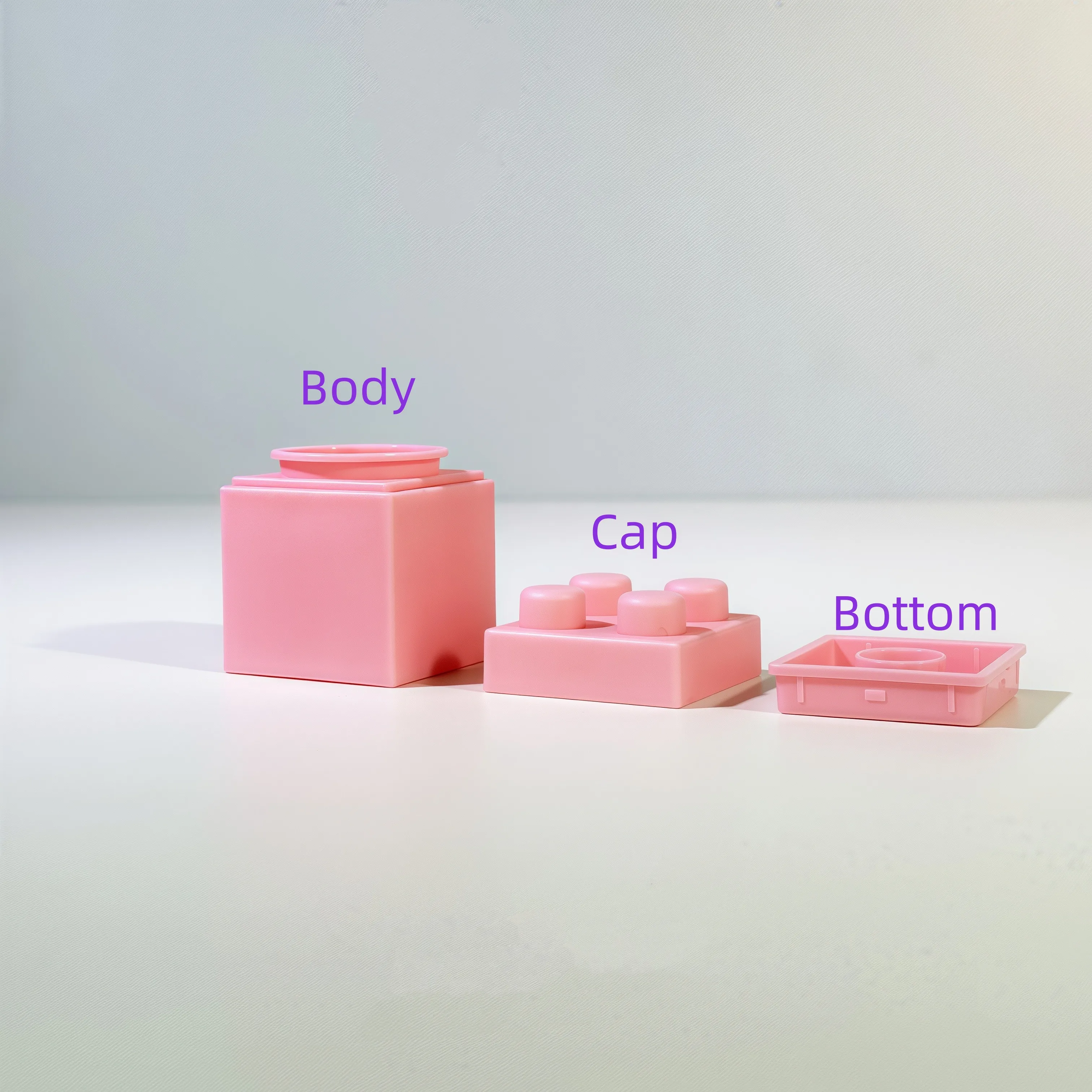 Disposable Plastic PP Cosmetic Cup with 8ml Capacity Food Grade Building Block Design for Facial Cream Lotion