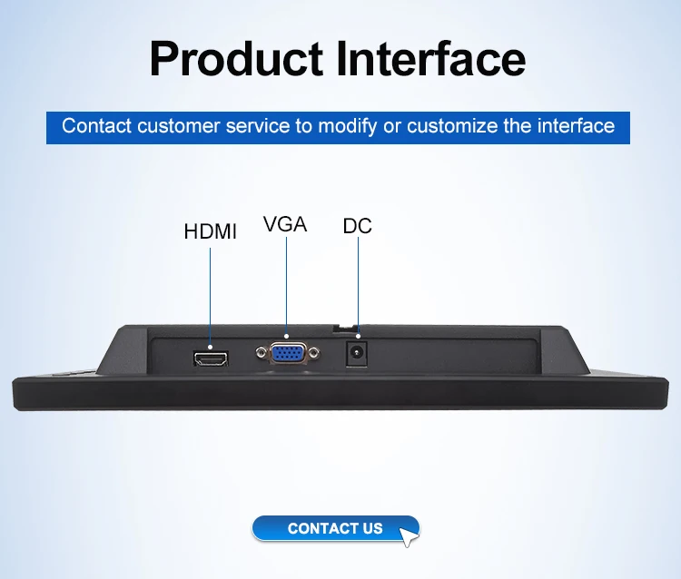 Wholesale 13.3 Inch TFT LED IPS HD Screen VESA Desktop VGA Port Industrial Monitor for POS CCTV PC in Stock