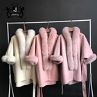 Cape With Coat With Fur New Style Spring Wind Coat Hooded Cashmere Cloak Cape With Fox Fur