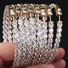 Earrings Plating New Fashion Lady Earrings 14K Real Solid Gold Plating Cz Stone Hoop Earrings
