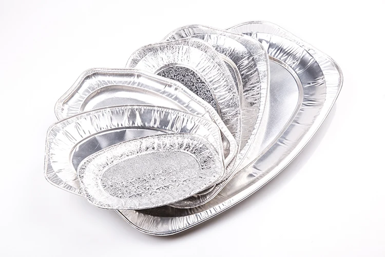 product tb87 large shaped aluminum plate rapid heat conduction lightweight portable microwave safe foil bowl-5