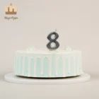 Silver Candle 2021 Unique Birthday Silver Number 2 Candle Company