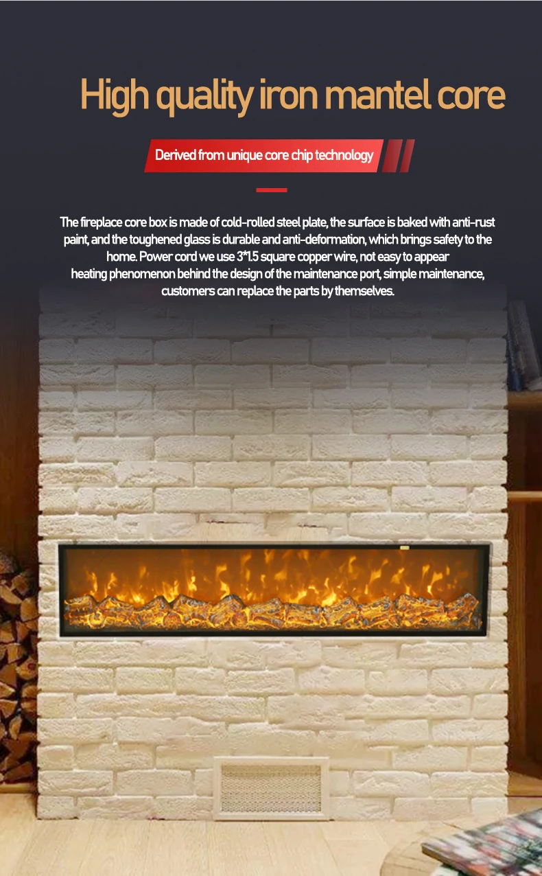 Electric Fireplace, Wall, 20-80W, CRS - detail 14