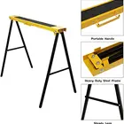 Portable Folding Sawhorse Heavy Duty Twin Pack 275 Lb Weight Capacity Each 2 Pack Yellow
