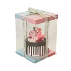 Box Box Packaging Luxury Custom Logo PET White Clear Window Round Square Tall Transparent Cake Box Packaging
