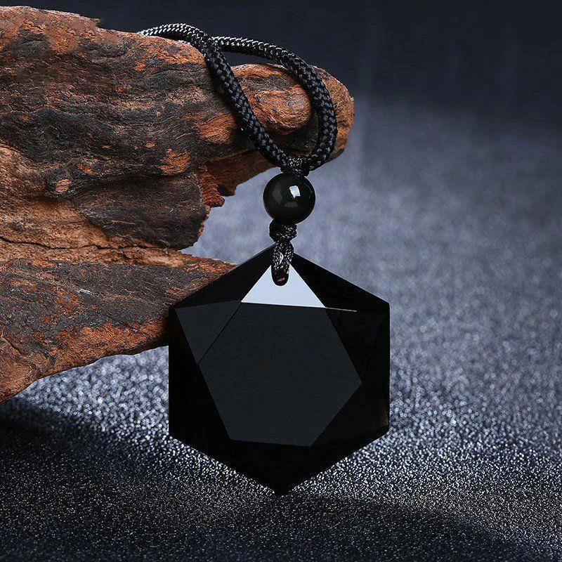 obsidian star necklace