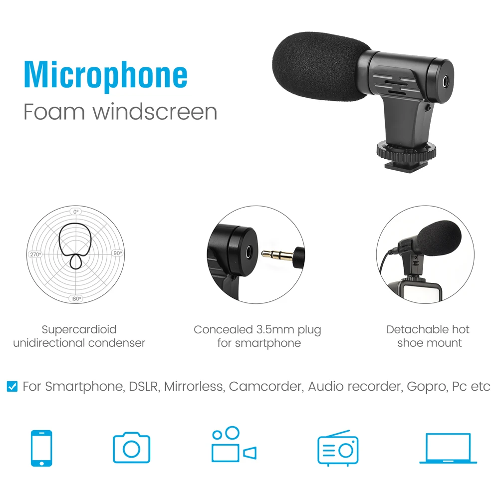 Professional Smartphone Vlogging Kit Video Recording Equipment with Tripod Camera Fill Light Trigger