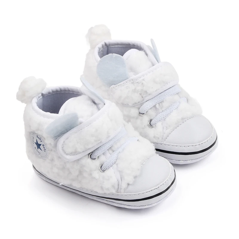 Autumn and winter new plush ear and tail decoration baby girls and boys warm toddler shoes supplier