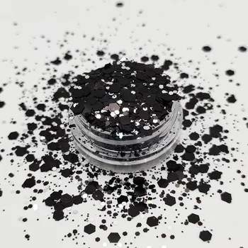 Non Toxic amazing high quality loose polyester metallic black glitter for craft supplies
