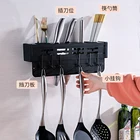 Space Shelf Space Aluminum Kitchen Shelf Knife Rack With Hook Storage Rack With Chopstick Holder