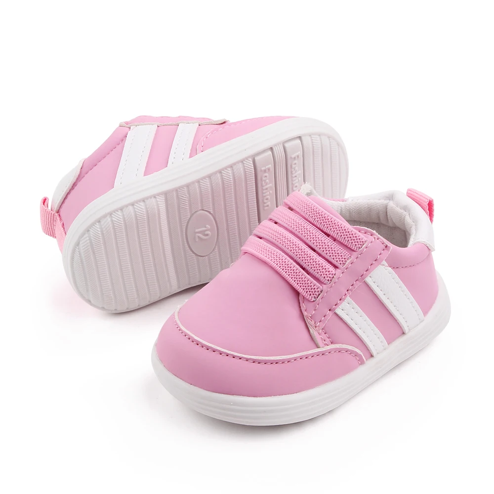 Korean Version of Children's Solid Color Striped Elastic Set Foot Casual Walking Shoes factory