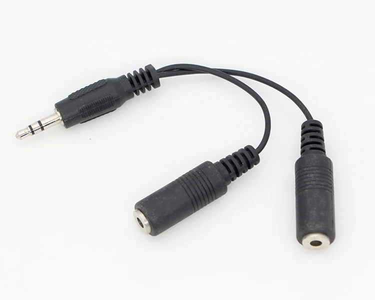 OEM 3.5mm 1male 2 Female Y Splitter Headphone Jack Mic Pc Audio Aux TRS Splitter Adapter Cable