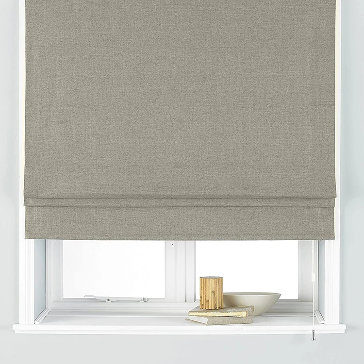 Temperature Control Manual Window Shades Adjustable Fabric Roman Blinds