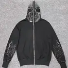 Hoodie Custom Men's Streetwear Sets Men Zipper Sweater Full Face Zip Hoodie Oem Zipper Hood Outside