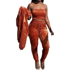 Set 2021 Best-Selling 3 Piece Set Women Clothing Velour Tracksuits 3 Piece Pants Set Outfits Women Set