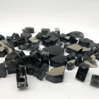 Fire Glass Black Reflective Fire Pit Glass Rocks Glitter Glass Chips Coated Tempered Decorative Broken Glass