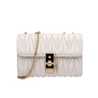 Bag Hand Bags 2021 Luxury Fashion Pu Leather Messenger Bag Women Hand Bags Ladies Chains Shoulder Pleated Bag