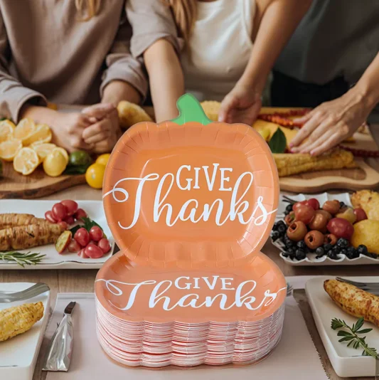 Disposable Pumpkin Plates for Parties for Thanksgiving Tableware & Harvest Festival Decorations manufacture