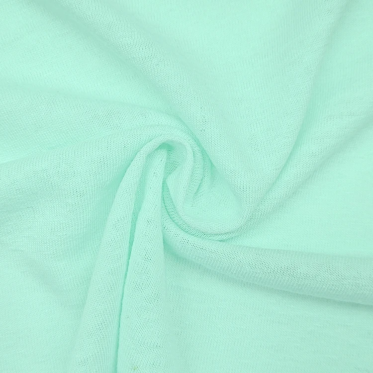 High Quality Solid Knitted Fabric Organic Linen Rayon Material Single Jersey Fabric for Shirt factory