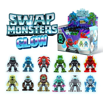 Wholesale TPR 12 Creative Decompression Toys Fierce Stretch Squeeze Color Changing Creatures Swap Monsters Glow Toys