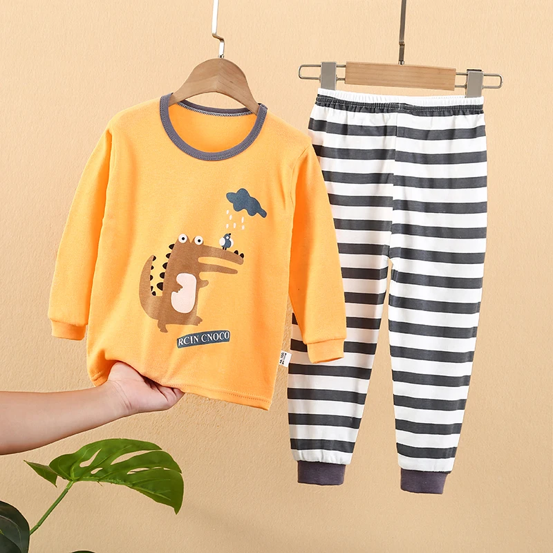 Autumn Baby Boys Pajamas Set Long Sleeve Children's  Clothes  T-shirt  Clothing with Wholesale Price