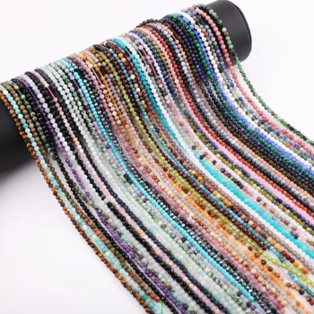 Wholesale Small Faceted Gemstone 3mm Beads Natural Stone Gem Beads Loose Beads for Jewelry Making