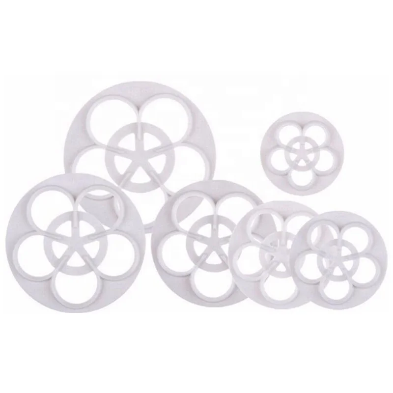 6 piece set of musical rose flower pattern baking tools household DIY biscuit mold Mantou cutting mold set round cookie cutter