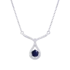 Abiding Jewelry Y Shape Necklace Solid 925 Silver Gemstone London Blue Topaz Necklace For Women