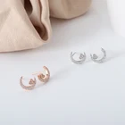 Rose Earrings Rose Earrings 2021 Cute Latest Festival Jewelry Xmas Gifts Women Rose Gold Half Moon Earrings Sets Stud