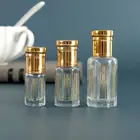 Attar Perfume Oil 3ml Attar Bottles HeLun 3ml 6ml 12ml Octagonal Shape Attar Perfume Oil Glass Bottle With Glass Stick