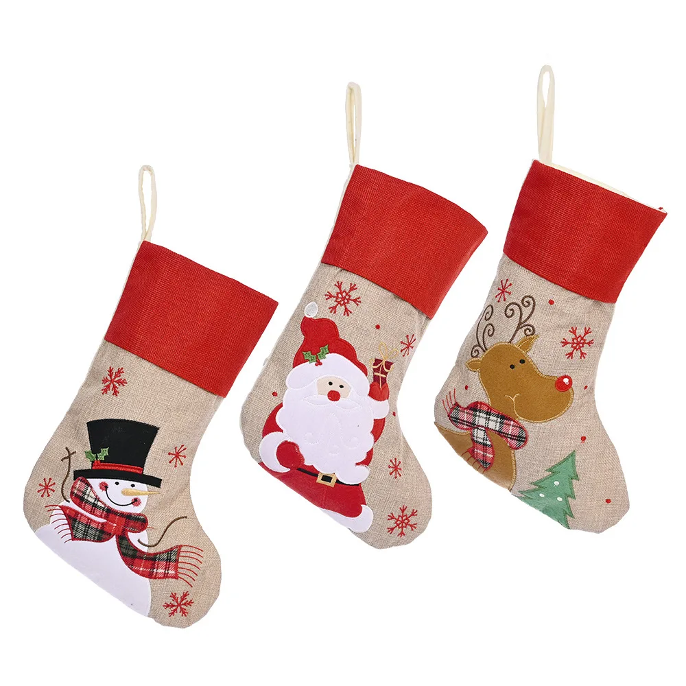sack for home deco snowman gift bags socks new year christmas