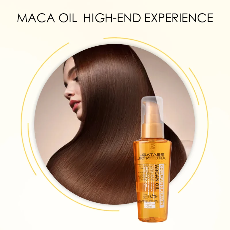Collagen and keratin Hair cosmetic hair oil type repair damaged hair private label argan oil morocco