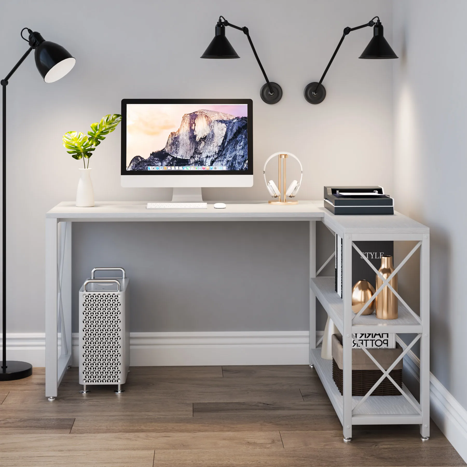 Best Working Ready Made White Table Computer Desks For Small Spaces With Storage