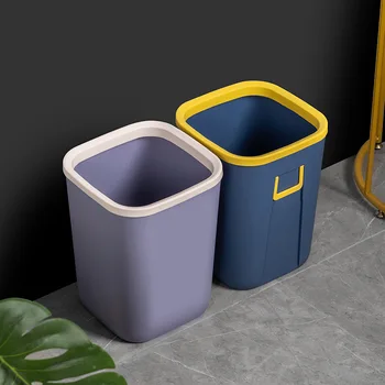 Waste Bin Bathroom Trash Bin Custom Container Garbage Recycle Bin Eco-friendly Plastic Home Trash Can Indoor 50 Ecofriendly