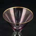 Glass High Quality Glass 260ml Wholesale High Quality Handmade Stemless Gold Rim Martini Glass