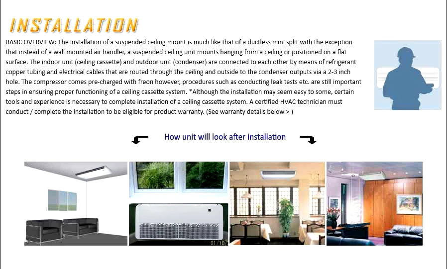 Split Air Conditioner, 18000, BTU, Ceiling, SEER2 - detail 10