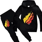 Set Wholesale Fashion Two- Pieces Outdoor Boys' Long-sleeved Sports Suit Kid Clothing Pant Set