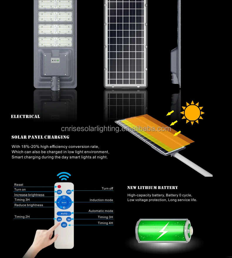 Super Bright High-Power LED Solar Street Light Lampadaires 300w Radar Sensor Municipal Engineering Outdoor Garden