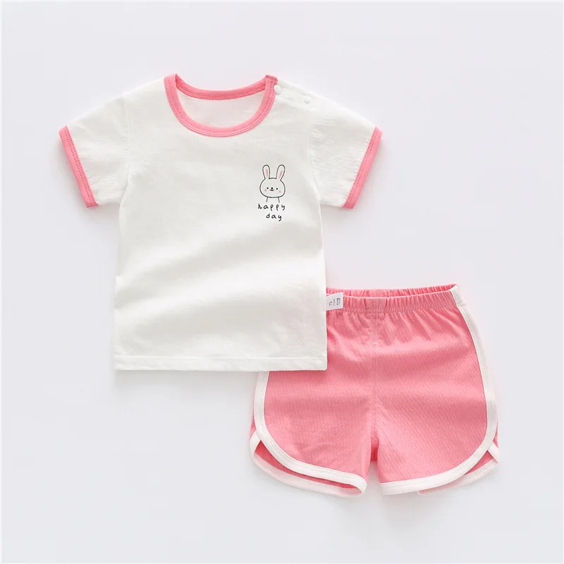 manufacturer summer t shirts for children kids short and t shirt set 100 % cotton t shirt set