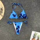 Sexy Bikini Factory Hot Halter Neck Brazilian Micro Thong Printed String Sexy Bikini