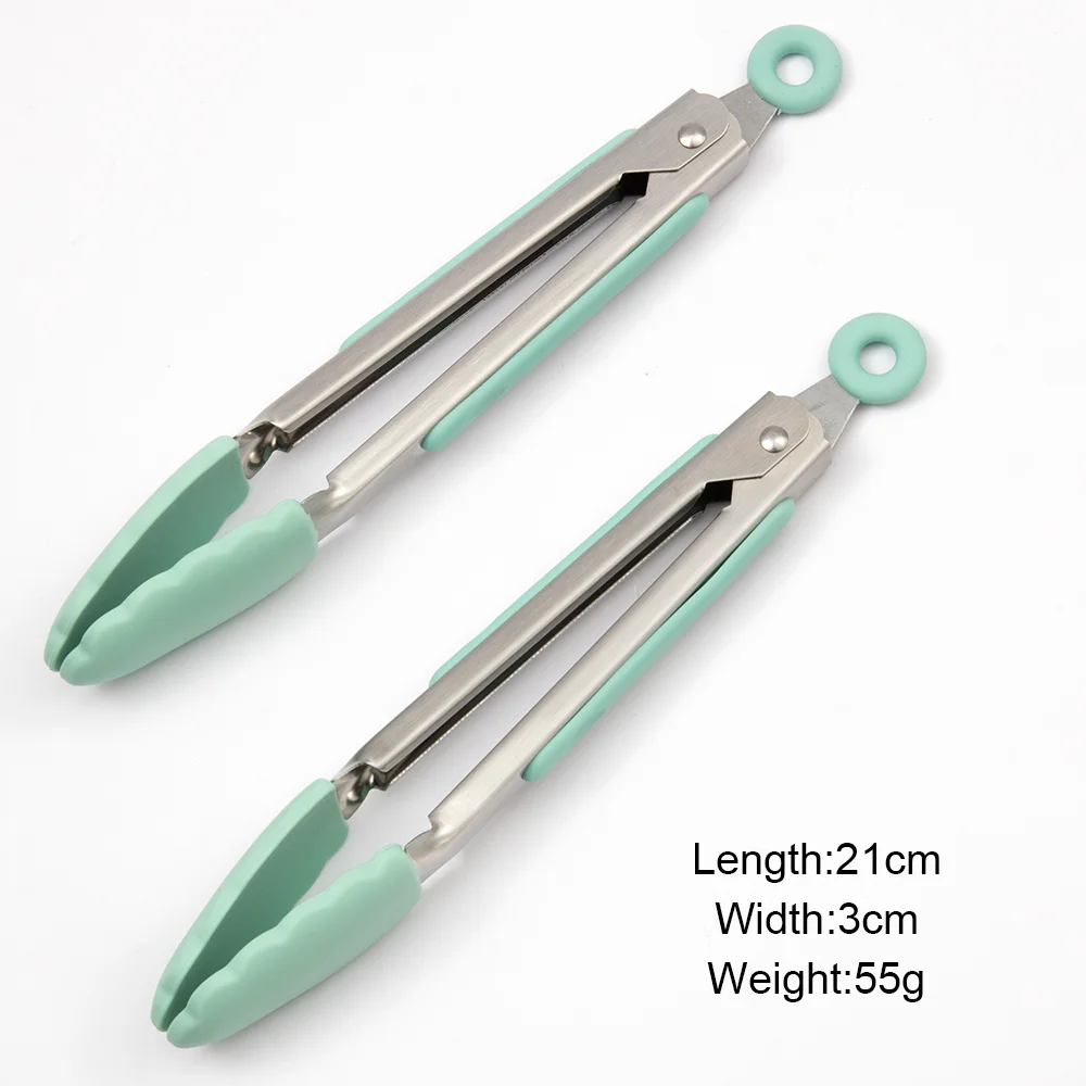 Multi-purpose Stainless Steel Grill Tongs Steak Food Tongs Bread Food Clip With Locking Silicone